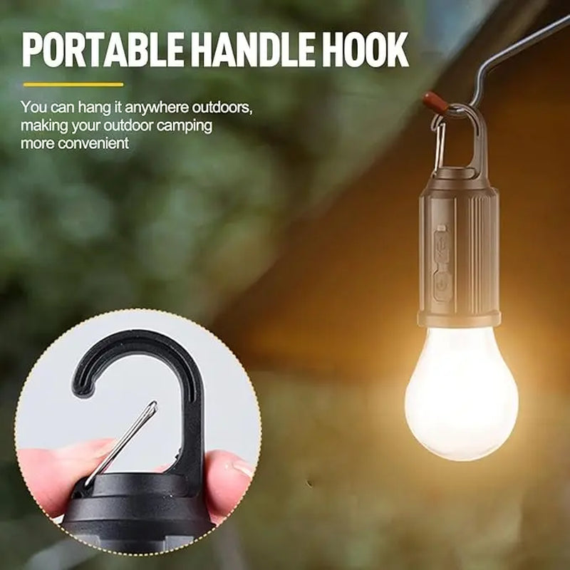 2/4 PCS Rechargeable Solar LED Light Bulbs, Waterproof Clip Hook Solar Outdoor Lights, Portable Camping Gear for Hiking, Emergency Use,Summervibes