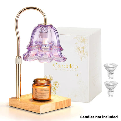 Candeldo Candle Warmer Lamp, Lily of the Valley Flower Lamp, Height Adjustable with Timer, 2 Bulbs Included, Flameless Fragrance Lamp for Home Bedroom Decor, Ideal Gift for Mom Birthday