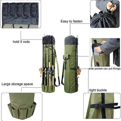 Multi-Function Fishing Pole Bag, Portable Fishing Tool Organizing Bag, Outdoor Sport Fishing Accessory #GLOBAL PICKS