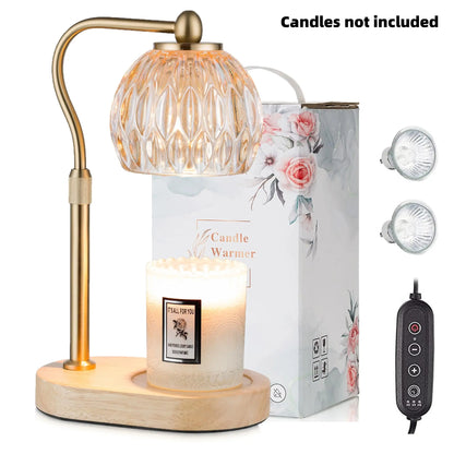 Candeldo Candle Warmer Lamp, Lily of the Valley Flower Lamp, Height Adjustable with Timer, 2 Bulbs Included, Flameless Fragrance Lamp for Home Bedroom Decor, Ideal Gift for Mom Birthday