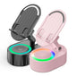 AKLLCCR Wireless Induction Audio Bluetooth Speaker 5In1 Cellphone Holder USB Emergency Rechargeable (5000Mah) Portable Power Mobile Tablet Stand with Colorful Ambient Light Gifts for Friend, Family
