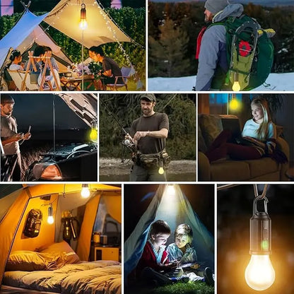 2/4 PCS Rechargeable Solar LED Light Bulbs, Waterproof Clip Hook Solar Outdoor Lights, Portable Camping Gear for Hiking, Emergency Use,Summervibes