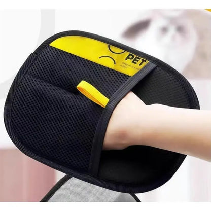 2Pcs Pet Hair Remover Electrostatic Gloves Two-Way Brush Sticky Hair Remover for Couches Carpets Car Seats Home Cleaning Portable Grooming Tool