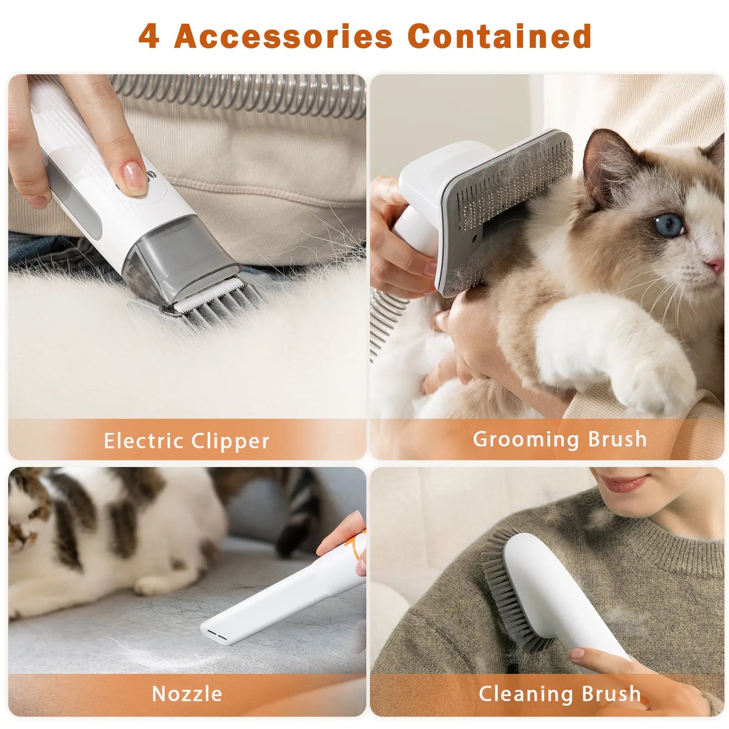 【Limitedtimeflashsale】Afloia Dog Grooming Kit, Pet Grooming Vacuum & Dog Clippers & Dog Brush for Shedding with Vacuum Grooming Tools, Petlovers Low Noise Dog Vacuum Hair Remover Pet Grooming Supplies Paw Trimmer Summervibes