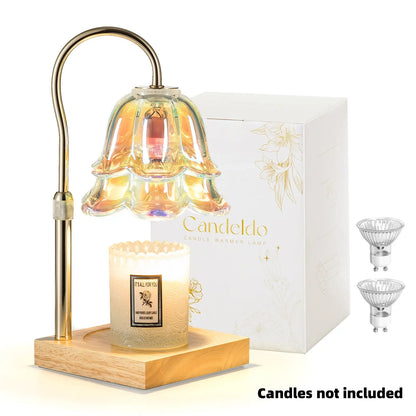 Candeldo Candle Warmer Lamp, Lily of the Valley Flower Lamp, Height Adjustable with Timer, 2 Bulbs Included, Flameless Fragrance Lamp for Home Bedroom Decor, Ideal Gift for Mom Birthday