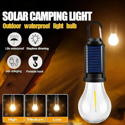 2/4 PCS Rechargeable Solar LED Light Bulbs, Waterproof Clip Hook Solar Outdoor Lights, Portable Camping Gear for Hiking, Emergency Use,Summervibes