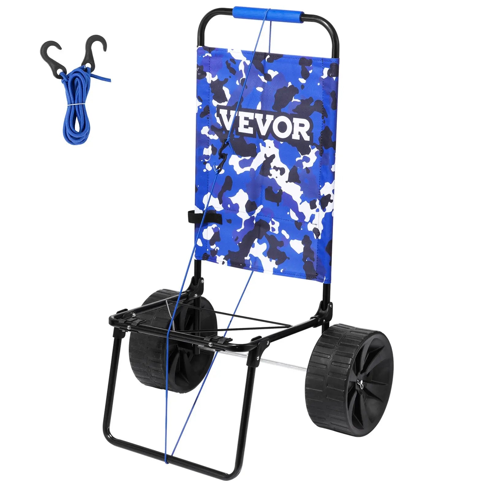 VEVOR Beach Dolly with Big Wheels for Sand, Summervibes,Summervibes, 29.9" X 15.4" Cargo Deck, W/ 12" BIG Wheels, 165LBS Loading Capacity Folding Sand Cart & 27" to 44.7" Adjustable Height, Heavy Duty Cart for Beach VEVOR Super Brand Day