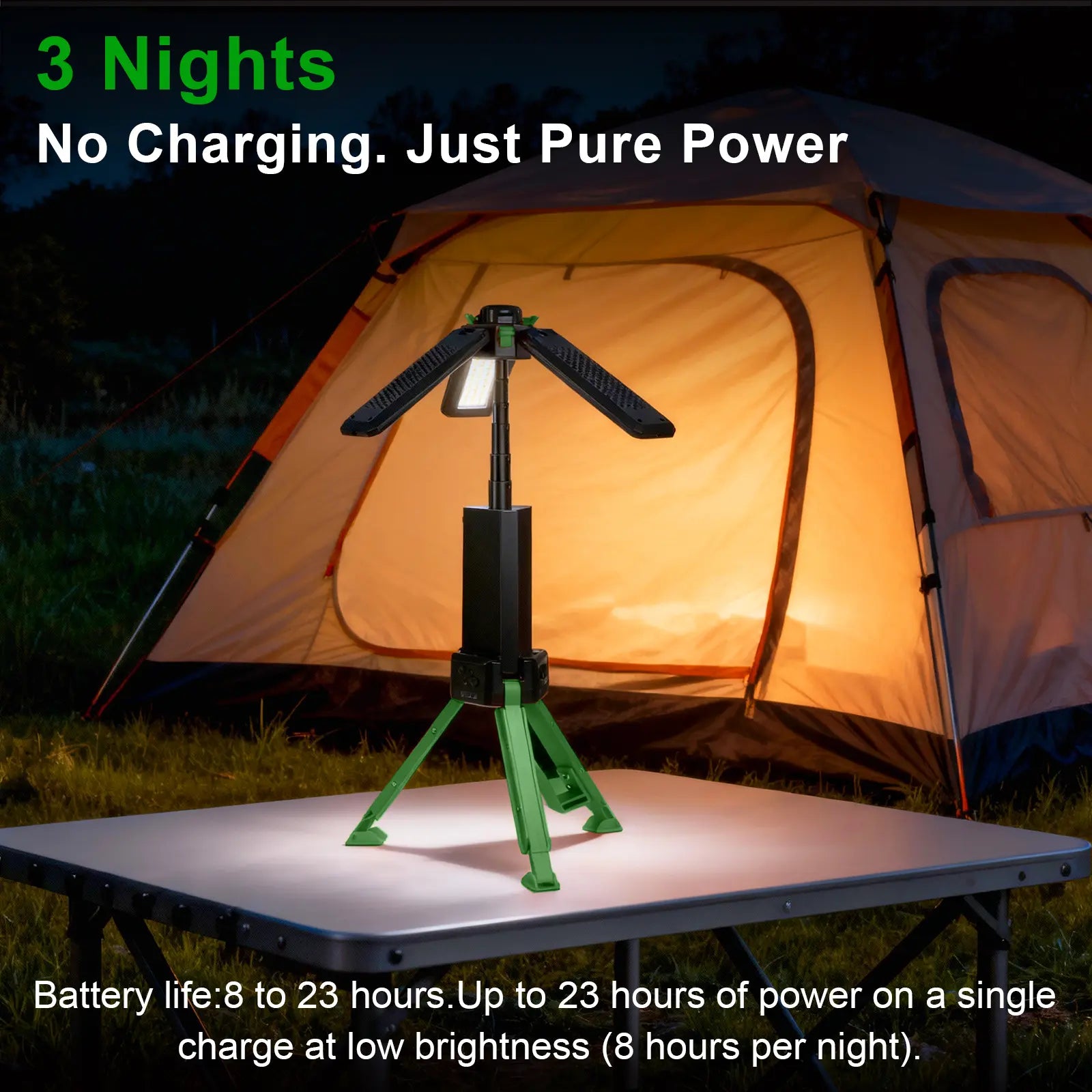 Culiding 15000Mah Rechargeable Telescopic Camping Light, Portable Flashlight & Lantern with Reinforced Tripod Base, Height Adjustable Dimmable Tent Light, Power Bank for Outdoor BBQ, Hiking, Job Site Outdoorfun