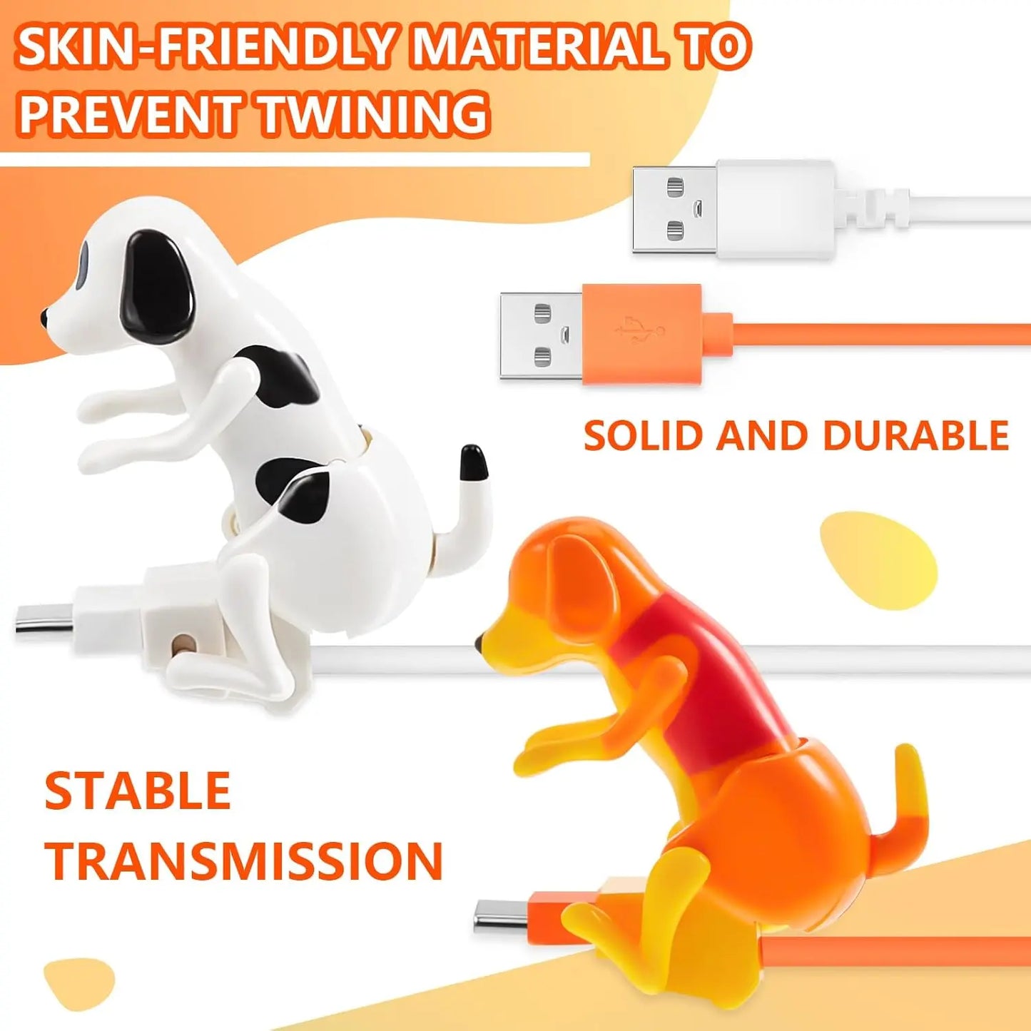 Funny Dog Charging Cable , Smartphone Funny USB Cable, USB Data Transmission, Mini Graduation Season Gift, Presents for Charging of Mobile Phones, Compatible with Type-C/Lightning