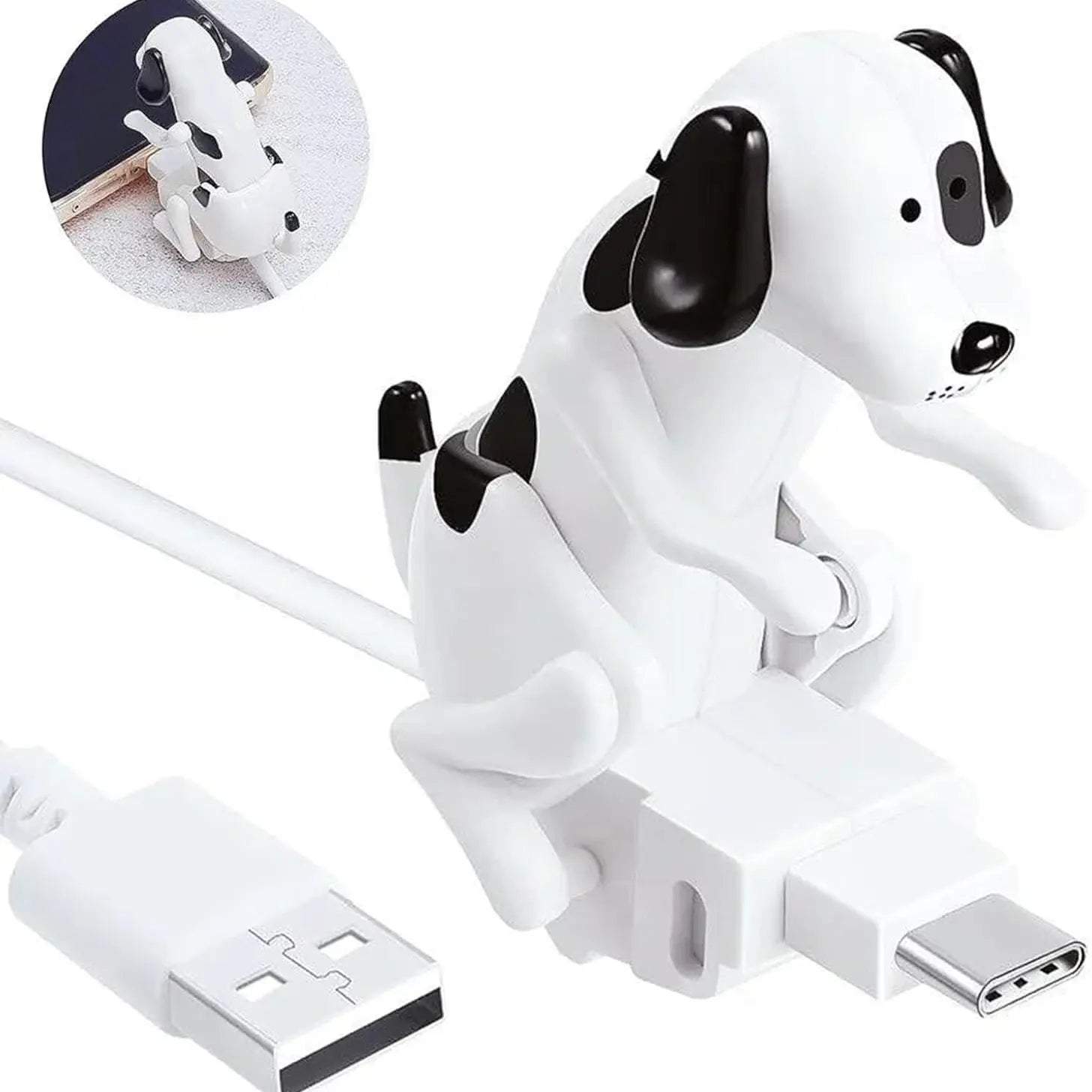 Funny Dog Charging Cable , Smartphone Funny USB Cable, USB Data Transmission, Mini Graduation Season Gift, Presents for Charging of Mobile Phones, Compatible with Type-C/Lightning