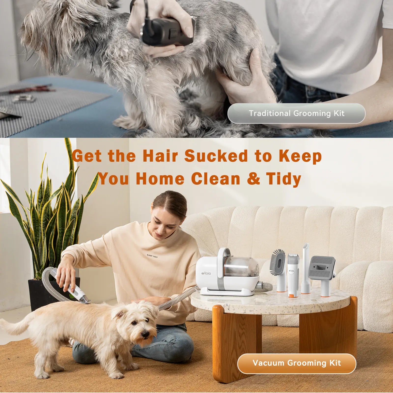 【Limitedtimeflashsale】Afloia Dog Grooming Kit, Pet Grooming Vacuum & Dog Clippers & Dog Brush for Shedding with Vacuum Grooming Tools, Petlovers Low Noise Dog Vacuum Hair Remover Pet Grooming Supplies Paw Trimmer Summervibes