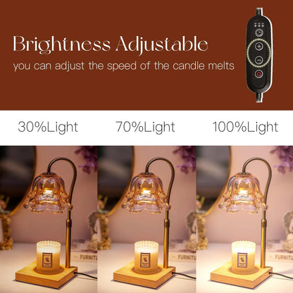 Candeldo Candle Warmer Lamp, Lily of the Valley Flower Lamp, Height Adjustable with Timer, 2 Bulbs Included, Flameless Fragrance Lamp for Home Bedroom Decor, Ideal Gift for Mom Birthday