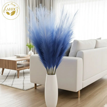 AHIX 8-Piece 38-In Tall Faux Silk Pampas Grass Stems, Durable No-Pruning Ornaments, Lifelike Artificial Plants for Boho-Chic Home Decor Vase Arrangements Centerpieces