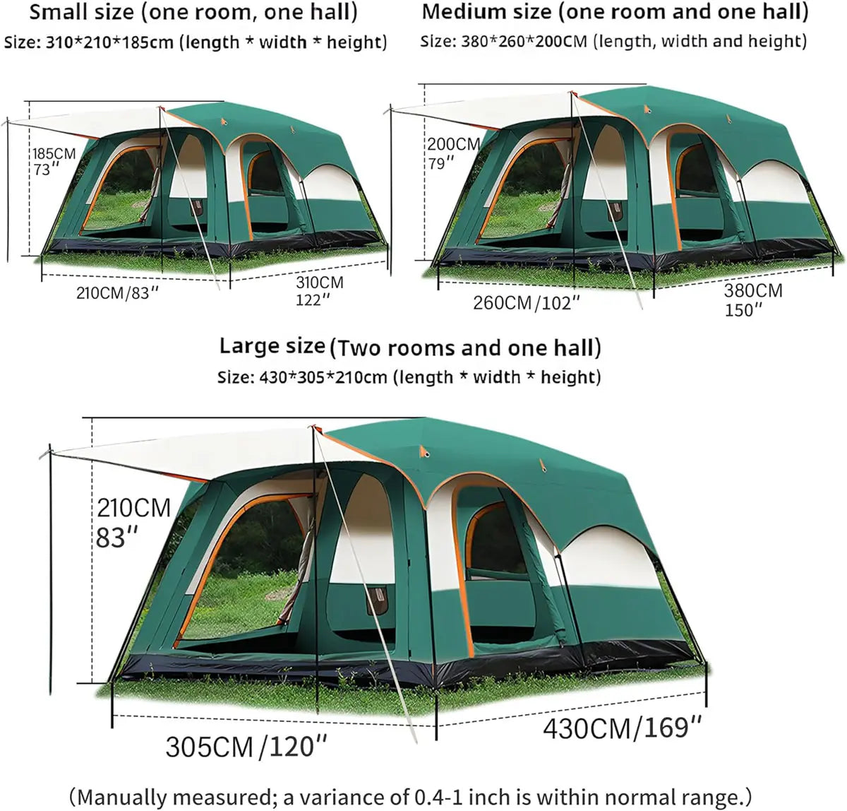 【Camping Essentials】2026 Extra Large 10-12 Person Family Tent Waterproof Instant Setup Oxford Polyester Lightweight Canopy with Mesh Windows & Double Doors - Camping Accessories for Outdoor Hiking Picnic Spacious Easy Pop up Glamping Gear Gifts