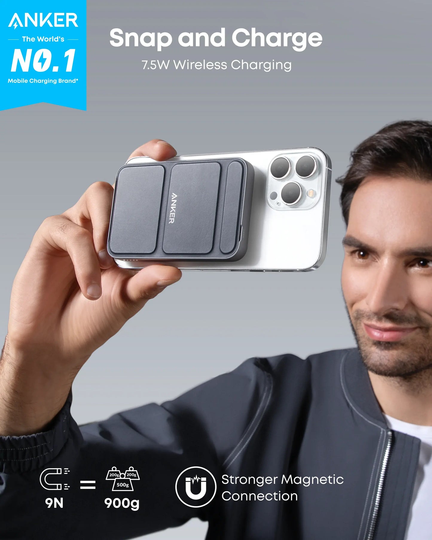 #Summervibes Anker Magnetic Power Bank, Built-In Foldable Stand, USB-C Port on the Side, 5,000Mah Capacity, Perfectly Compatible with Iphone 17/16/15/14/13 Series Summervibes
