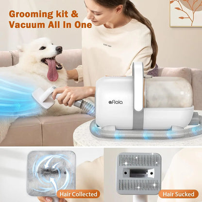 【Limitedtimeflashsale】Afloia Dog Grooming Kit, Pet Grooming Vacuum & Dog Clippers & Dog Brush for Shedding with Vacuum Grooming Tools, Petlovers Low Noise Dog Vacuum Hair Remover Pet Grooming Supplies Paw Trimmer Summervibes