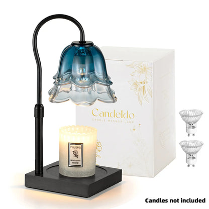 Candeldo Candle Warmer Lamp, Lily of the Valley Flower Lamp, Height Adjustable with Timer, 2 Bulbs Included, Flameless Fragrance Lamp for Home Bedroom Decor, Ideal Gift for Mom Birthday
