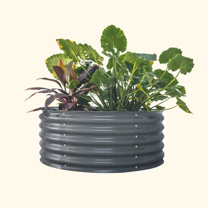 Vego Garden 17" Tall 42" Wide round Metal Raised Garden Bed Kit Heavy Duty Planter Pot for Small Veggie Patches Outdoor Planters
