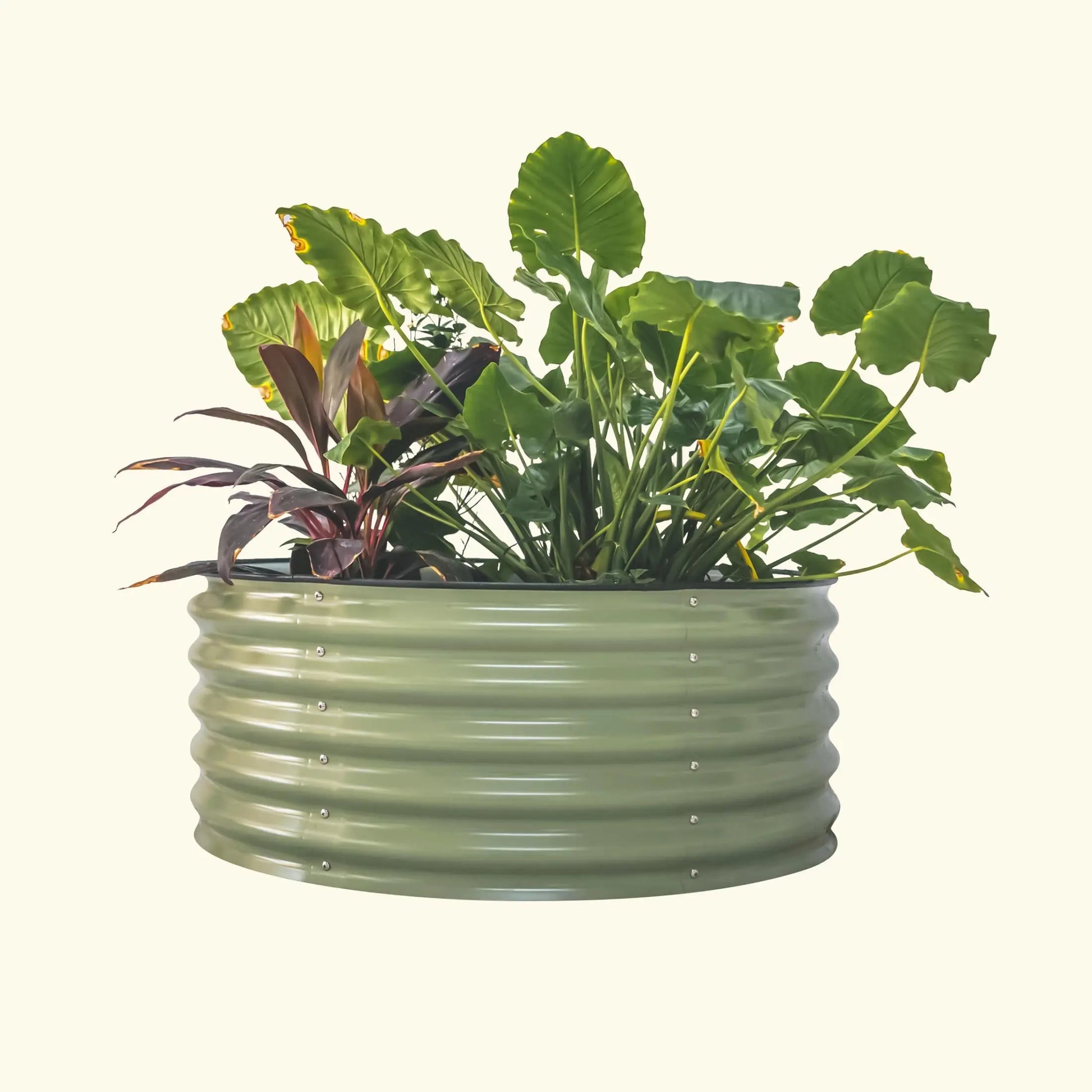 Vego Garden 17" Tall 42" Wide round Metal Raised Garden Bed Kit Heavy Duty Planter Pot for Small Veggie Patches Outdoor Planters