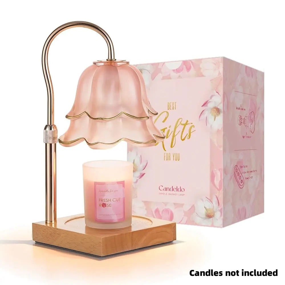 Candeldo Candle Warmer Lamp, Lily of the Valley Flower Lamp, Height Adjustable with Timer, 2 Bulbs Included, Flameless Fragrance Lamp for Home Bedroom Decor, Ideal Gift for Mom Birthday