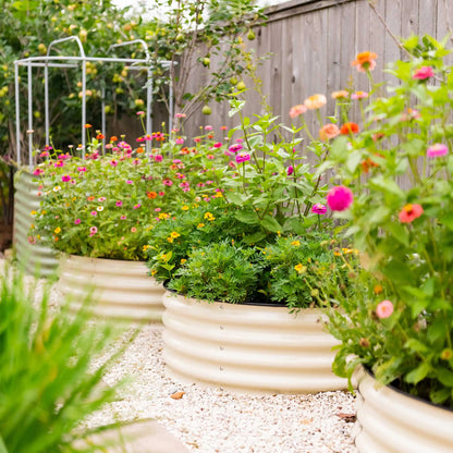 Vego Garden 17" Tall 42" Wide round Metal Raised Garden Bed Kit Heavy Duty Planter Pot for Small Veggie Patches Outdoor Planters