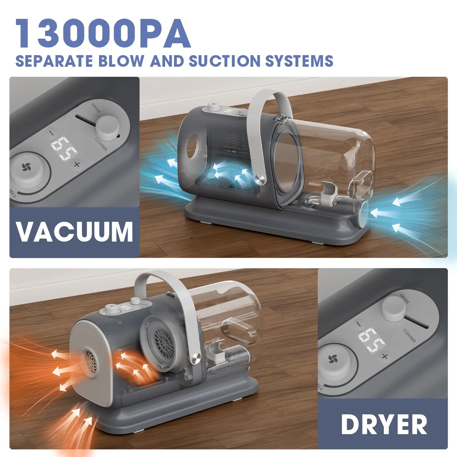 【Geoorood】 Geoorood Dog Grooming All-In-One Kit with Vacuum Brush 2.5L Large Pog, Stainless Steel Blades Lightweight Design 13Kpa Suction Force Portable Cleaning Set #Summervibes #Petlovers