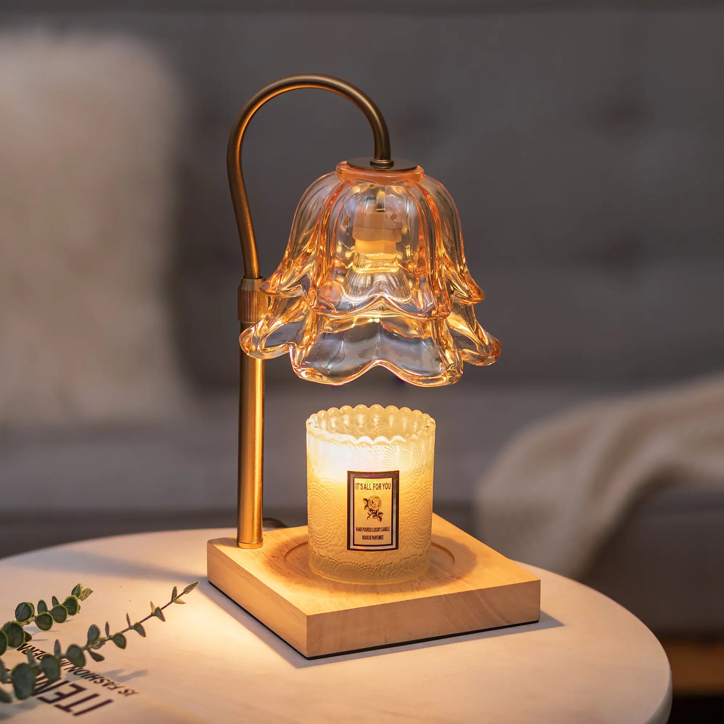 Candeldo Candle Warmer Lamp, Lily of the Valley Flower Lamp, Height Adjustable with Timer, 2 Bulbs Included, Flameless Fragrance Lamp for Home Bedroom Decor, Ideal Gift for Mom Birthday