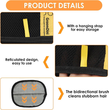2Pcs Pet Hair Remover Electrostatic Gloves Two-Way Brush Sticky Hair Remover for Couches Carpets Car Seats Home Cleaning Portable Grooming Tool