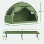 #Summervibes Outsunny 1/2 Person Foldable Camping Cot with Tent, Bedspread, Thick Air Mattress, 4-In-1 Elevated Camping Bed for Outdoor Hiking, Picnic, Travel