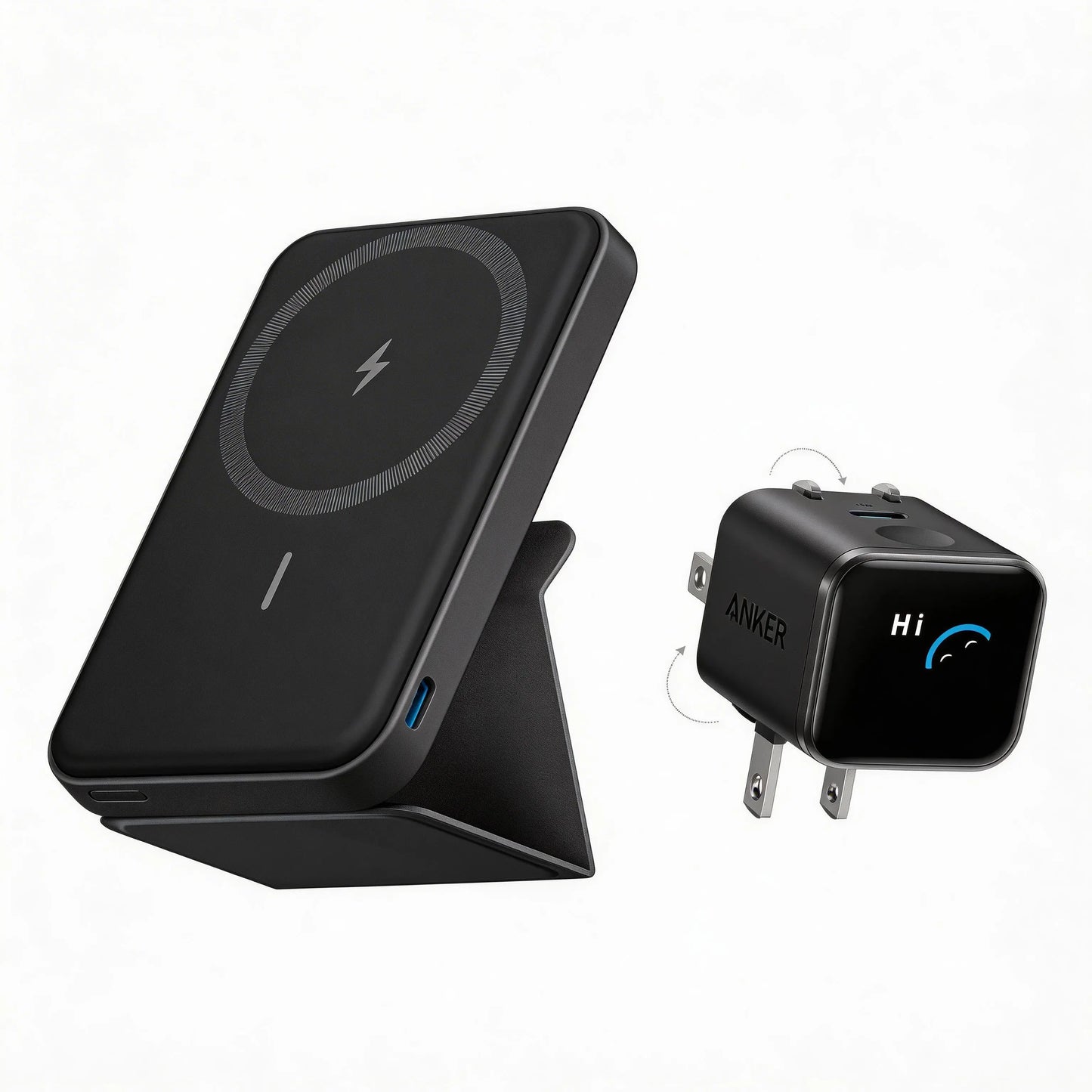 #Summervibes Anker Magnetic Power Bank, Built-In Foldable Stand, USB-C Port on the Side, 5,000Mah Capacity, Perfectly Compatible with Iphone 17/16/15/14/13 Series Summervibes