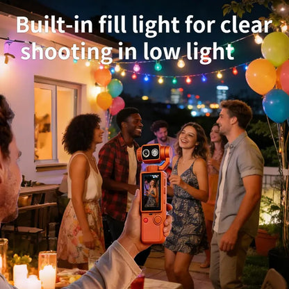 WIXUN-Q8 Handheld Sports Camera, Sports Action Camera, Outdoor Sports Camera, 180 ° Rotatable Lens, 5-Megapixel, 2000Mah Battery Capacity, 2.0-Inch Screen, Equipped with 32GB TF Card, Supports Photography/Recording