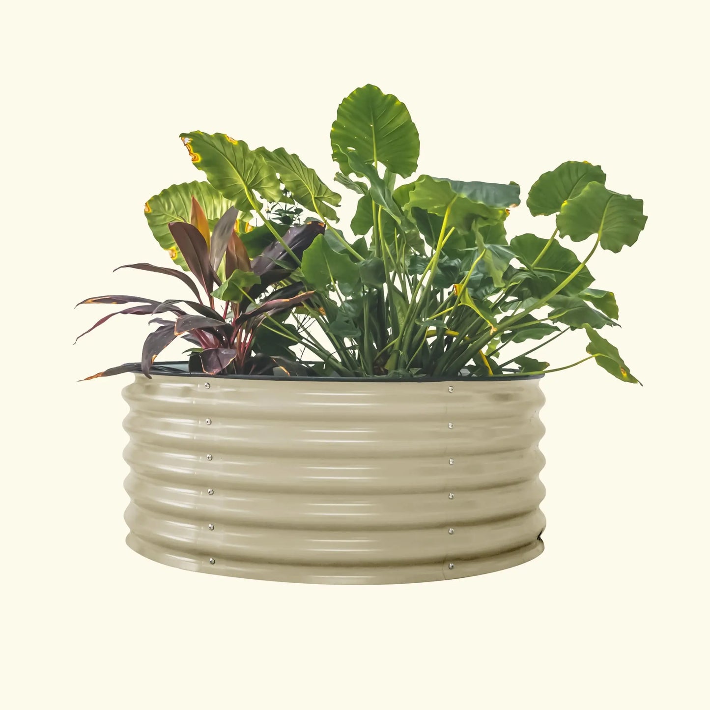 Vego Garden 17" Tall 42" Wide round Metal Raised Garden Bed Kit Heavy Duty Planter Pot for Small Veggie Patches Outdoor Planters
