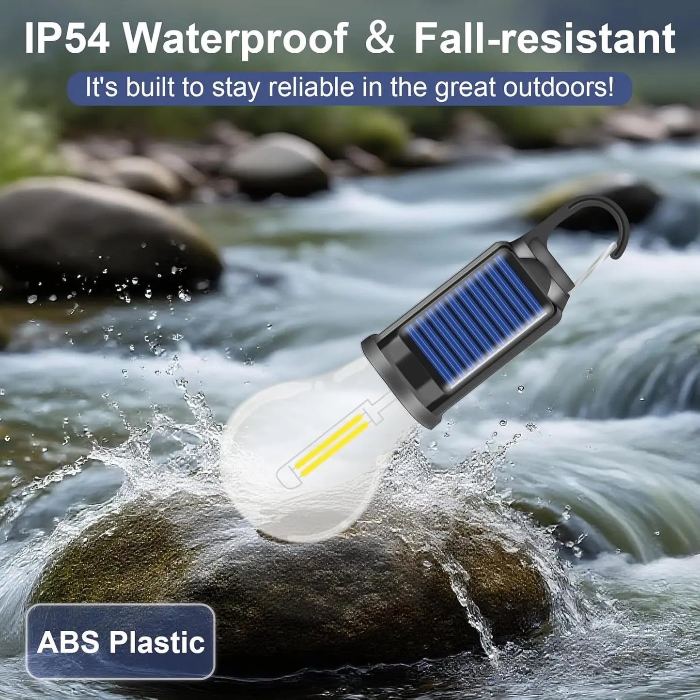 2/4 PCS Rechargeable Solar LED Light Bulbs, Waterproof Clip Hook Solar Outdoor Lights, Portable Camping Gear for Hiking, Emergency Use,Summervibes