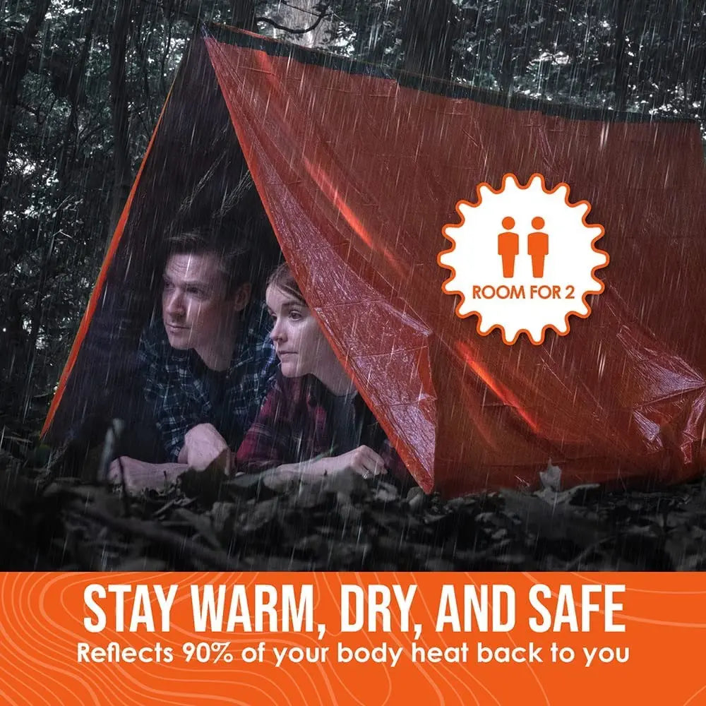 Portable Tent, Waterproof Rainproof Folding Tent with Whistle & Paracord for Outdoor Camping Hiking, Valentine'S Day Gift