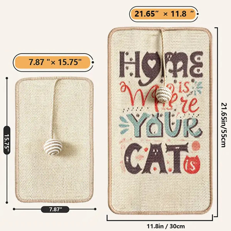Wall Sisal Cat Scratcher Mat, Indoor Cat Scratching Pad for Furniture & Wall Protection, Durable Pet Scratcher for Cats Kittens