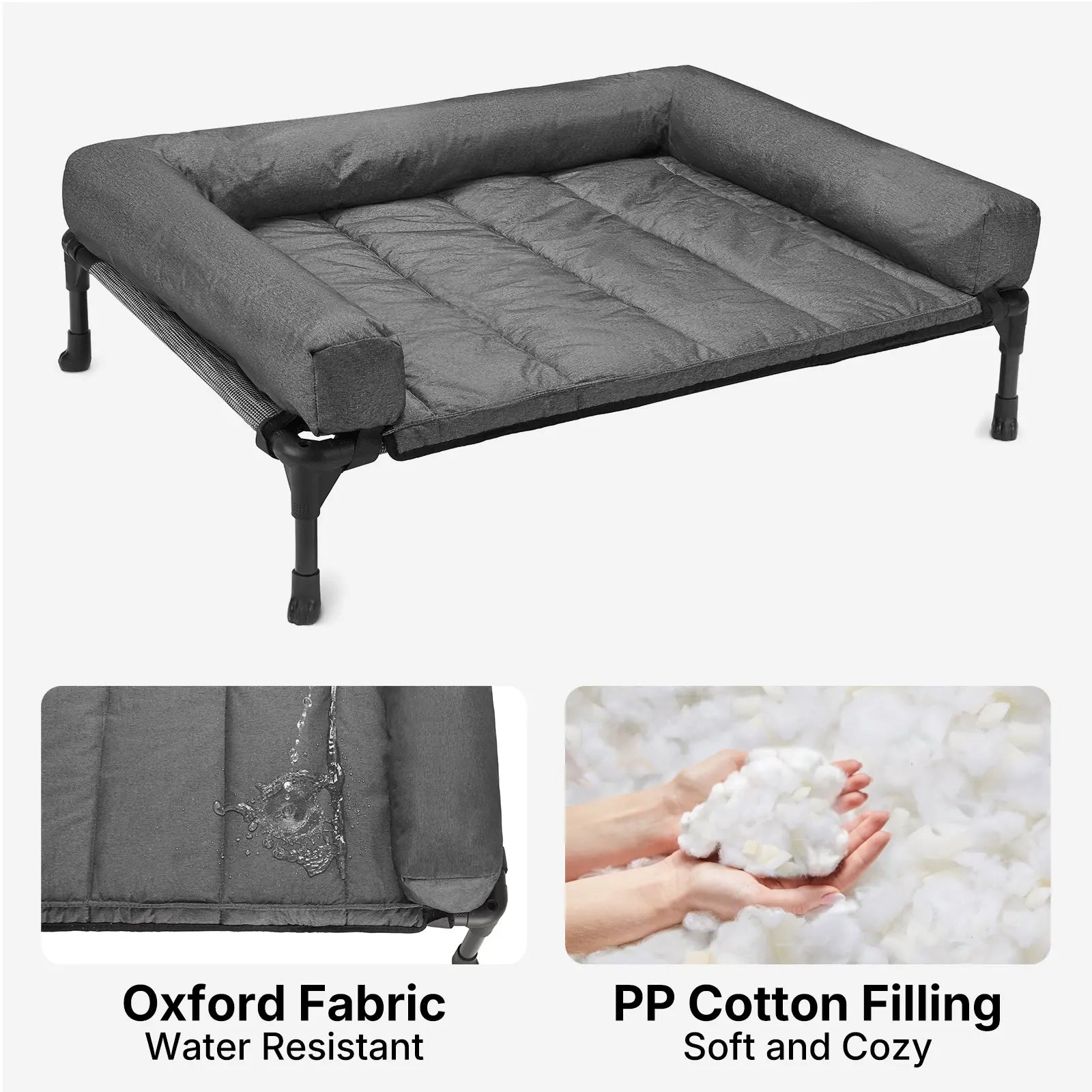 #Summervibes #Petlovers Veehoo Orthopedic Elevated Pet Bed – Joint Support & Anxiety Relief Calming Dog Couch with Soft Bolster Cushion | Healthy Deep Sleep, Breathable Mesh & Washable Cover