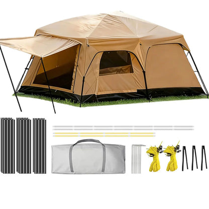 【Camping Essentials】2026 Extra Large 10-12 Person Family Tent Waterproof Instant Setup Oxford Polyester Lightweight Canopy with Mesh Windows & Double Doors - Camping Accessories for Outdoor Hiking Picnic Spacious Easy Pop up Glamping Gear Gifts