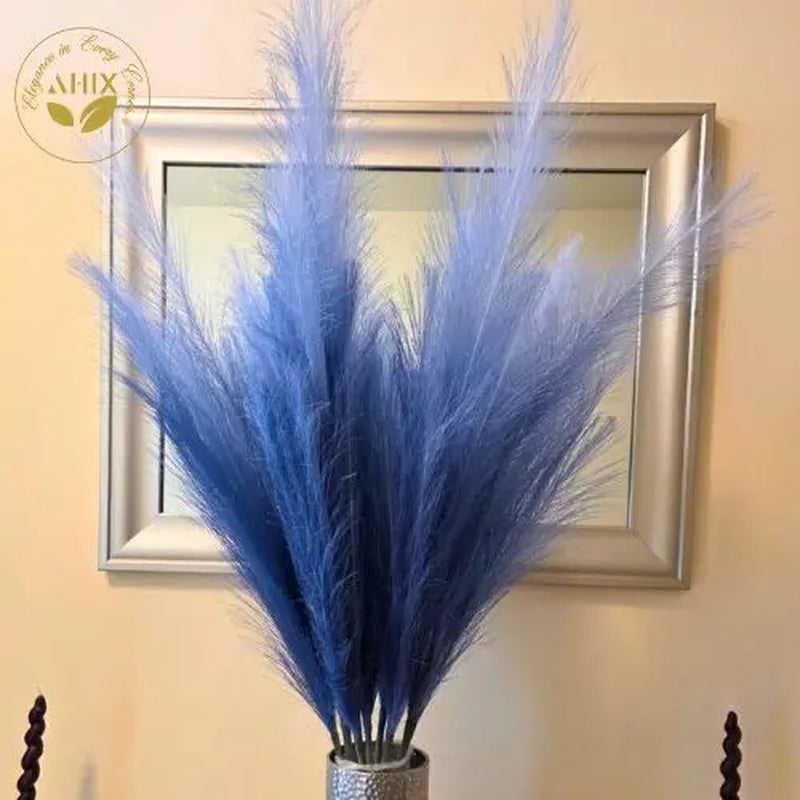 AHIX 8-Piece 38-In Tall Faux Silk Pampas Grass Stems, Durable No-Pruning Ornaments, Lifelike Artificial Plants for Boho-Chic Home Decor Vase Arrangements Centerpieces