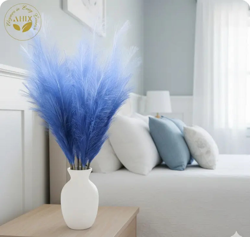 AHIX 8-Piece 38-In Tall Faux Silk Pampas Grass Stems, Durable No-Pruning Ornaments, Lifelike Artificial Plants for Boho-Chic Home Decor Vase Arrangements Centerpieces