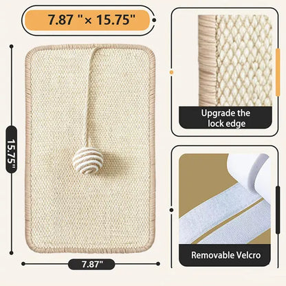 Wall Sisal Cat Scratcher Mat, Indoor Cat Scratching Pad for Furniture & Wall Protection, Durable Pet Scratcher for Cats Kittens