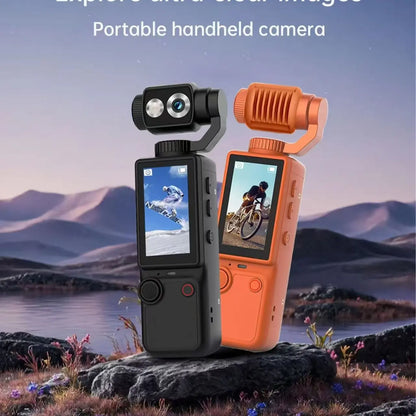 WIXUN-Q8 Handheld Sports Camera, Sports Action Camera, Outdoor Sports Camera, 180 ° Rotatable Lens, 5-Megapixel, 2000Mah Battery Capacity, 2.0-Inch Screen, Equipped with 32GB TF Card, Supports Photography/Recording