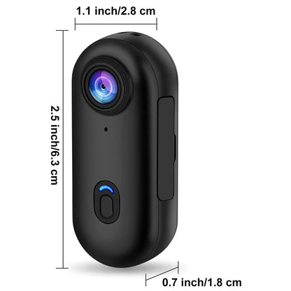 128G 4K Body Camera, Thumb Size Cam,Wearable Camera with 360°Rotatable Clip & Magnetic Clip,120 Minutes for Recording,Take for Lecture, Traveling,Pet Walking,Outdoors Activities