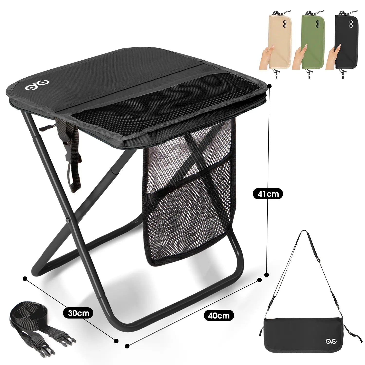 【Summervibes】Camdoor Camping Chairs, Folding Chair, 1.5 Lbs Ultra Light, Max Load Capacity 400Lbs, Portable Outdoor Folding Chair with Pocket, for Queuing, Fishing, Hiking Tours, Outdoor Activities Camping Accessories, Camping Supplies Tiktokshopsp
