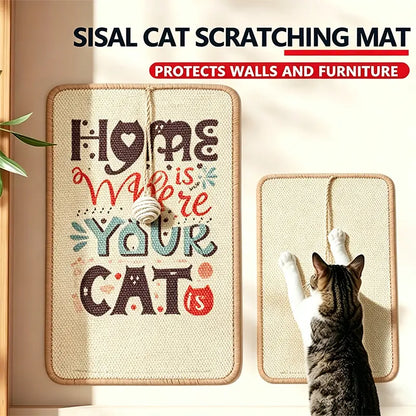 Wall Sisal Cat Scratcher Mat, Indoor Cat Scratching Pad for Furniture & Wall Protection, Durable Pet Scratcher for Cats Kittens