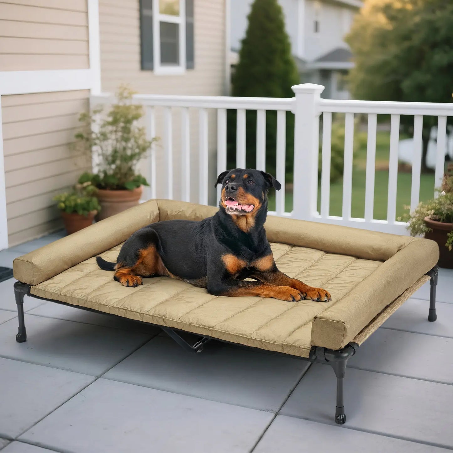 #Summervibes #Petlovers Veehoo Orthopedic Elevated Pet Bed – Joint Support & Anxiety Relief Calming Dog Couch with Soft Bolster Cushion | Healthy Deep Sleep, Breathable Mesh & Washable Cover