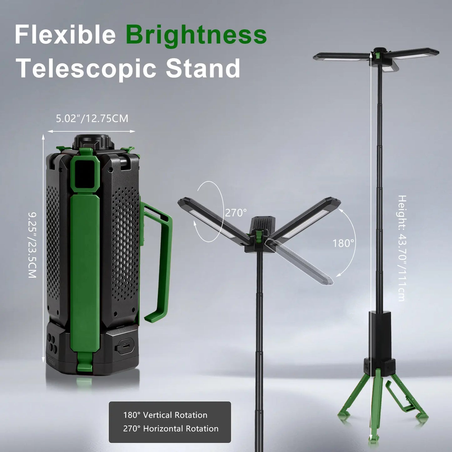 Culiding 15000Mah Rechargeable Telescopic Camping Light, Portable Flashlight & Lantern with Reinforced Tripod Base, Height Adjustable Dimmable Tent Light, Power Bank for Outdoor BBQ, Hiking, Job Site Outdoorfun