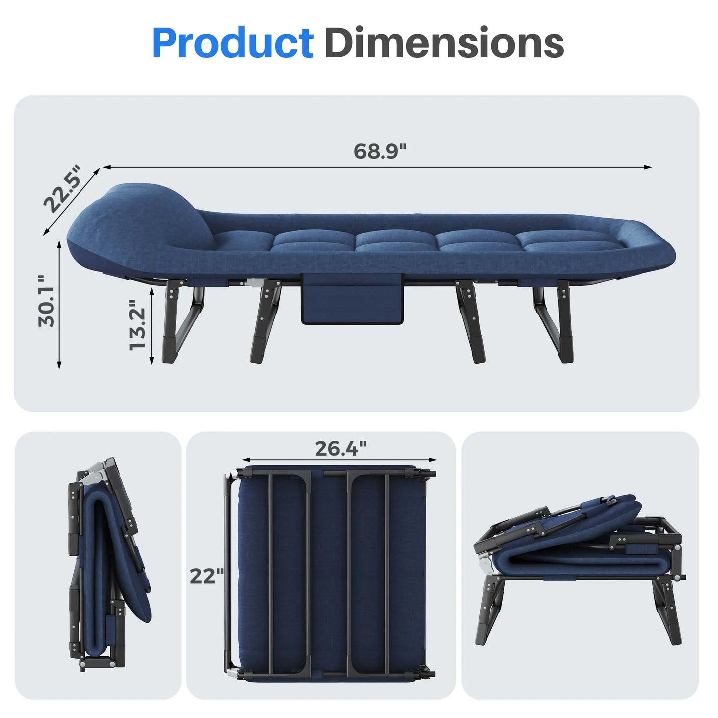 Camping Cot for Adults, 6 Angle Adjustable Folding Camping Bed with Mattress, Foldable Camping Bed for Camp, Office, Outdoor, Lightweight Camping Cot Supports 450 Lbs