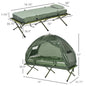 #Summervibes Outsunny 1/2 Person Foldable Camping Cot with Tent, Bedspread, Thick Air Mattress, 4-In-1 Elevated Camping Bed for Outdoor Hiking, Picnic, Travel