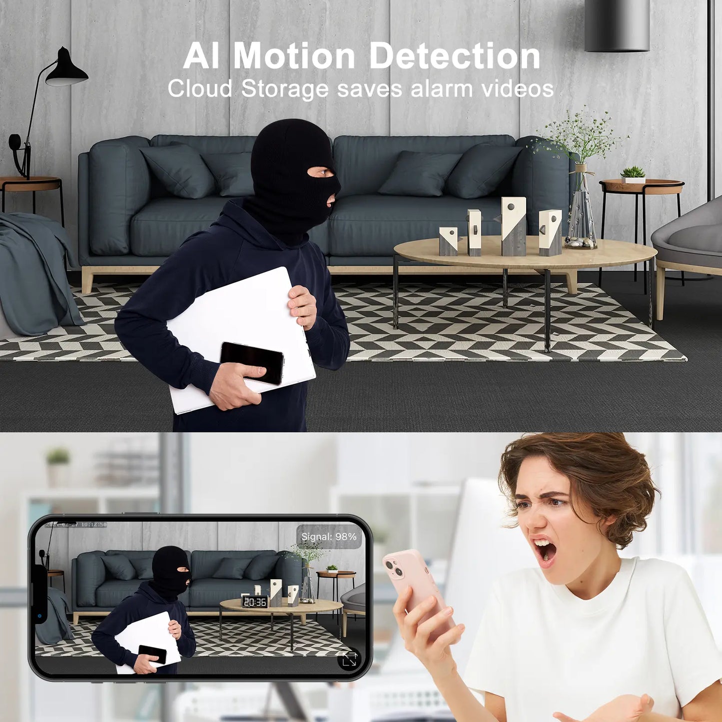 Camera Clock Wifi Camera Covert Nanny Video Recorder 4K Wireless Nanny Cam Indoor Home Office Security Night Vision Motion Detection