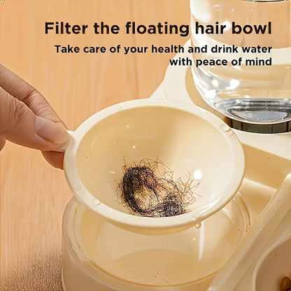 2-In-1 Automatic Cat Feeder and Water Dispenser, Gravity Pet Feeding Station, BPA Free, Dry Wet Separation, Auto Dog Water Bowl for Indoor Cats Dogs, Travel Friendly